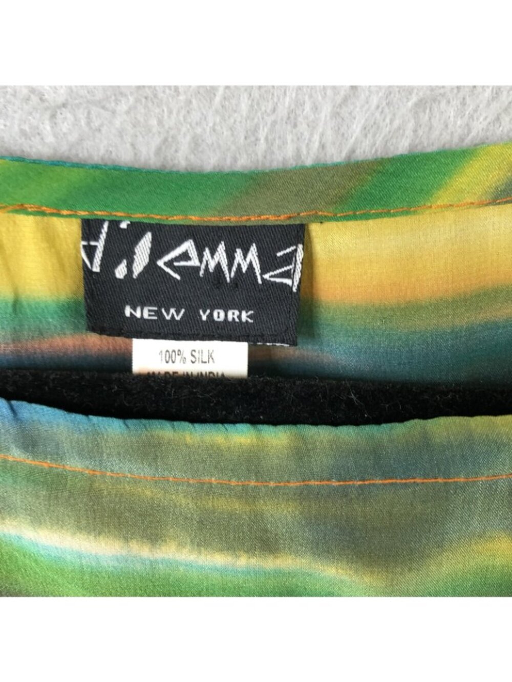 Dilemma Tunic Top Womens One Size Multicolor Abstract Silk Artsy Boho Oversized - Picture 5 of 16